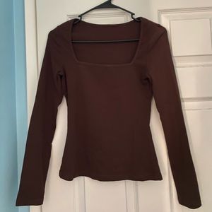 Shein Long Sleeve Scoop Neck Top